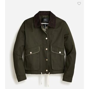 J. Crew Factory Olive Cropped Barn Jacket